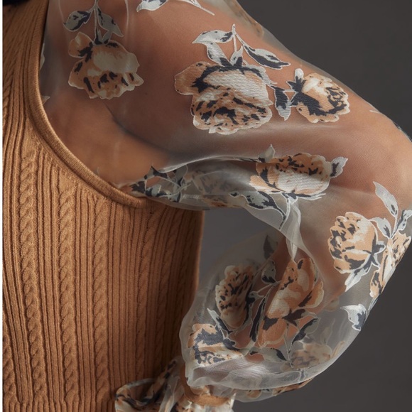 NWT Anthropologie Maeve Contrast-Sleeve Sweater S - Picture 4 of 17